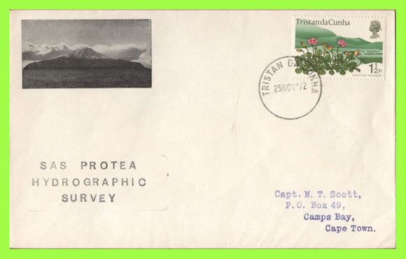 Tristan Da Cunha 1972 1½p 'SAS Protea Hydrographic Survey' cachet cover