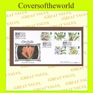 G.B. 1993 Orchids set on Benham First Day Cover, Botanic Gardens Kew