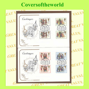 G.B. 1978 Christmas Gutter Pairs set on two Cotswold First Day Covers, Bureau, Edinburgh
