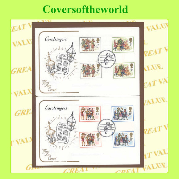 G.B. 1978 Christmas Gutter Pairs set on two Cotswold First Day Covers, Bethlehem