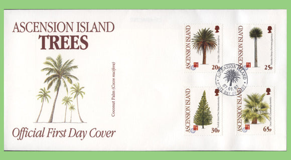 Ascension 1997 Trees set on First Day Cover