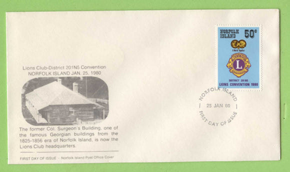 Norfolk Island 1980 Lions International Convention First Day Cover