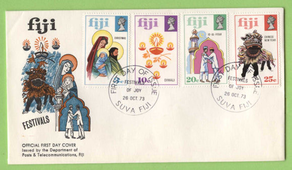 Fiji 1973 Festivals of Joy set on First Day Cover
