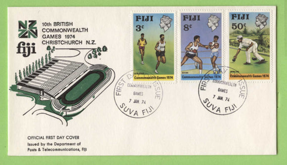 Fiji 1974 Commonwealth Games, Christchurch set on First Day Cover