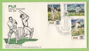 Fiji 1974 Centenary of Cricket set on First Day Cover