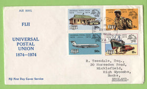 Fiji 1974 Centenary of U.P.U set on First Day Cover