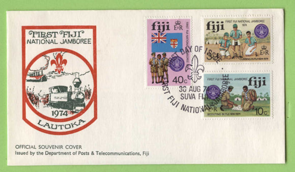 Fiji 1974 First National Scout Jamboree, set on First Day Cover, Suva