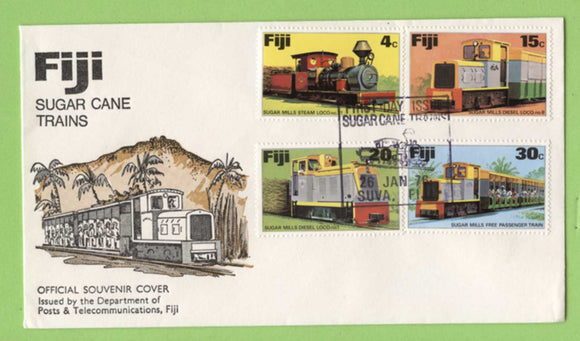 Fiji 1976 Sugar Trains set on official First Day Cover