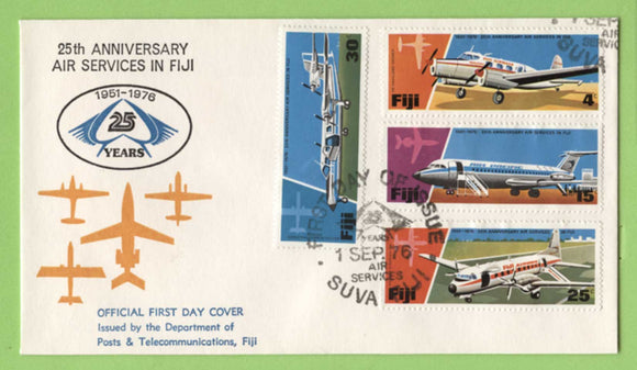 Fiji 1976 25th Anniv of Air Services set on official First Day Cover