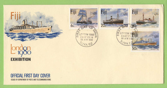 Fiji 1980 London 1980 Int Stamp Exhibition set on First Day Cover