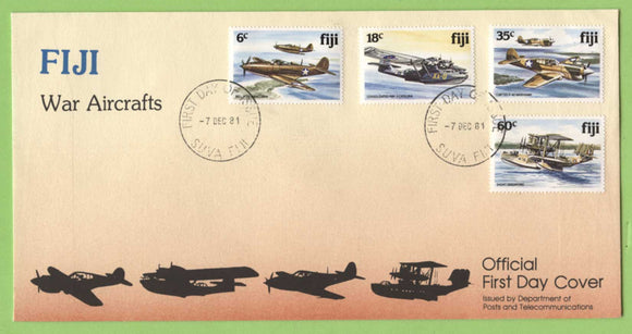 Fiji 1981 World War II Aircraft set on First Day Cover