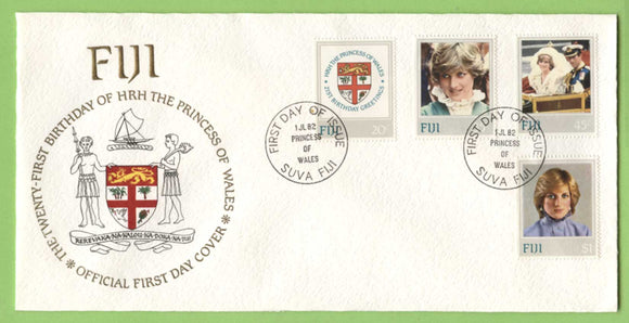 Fiji 1982 21st Birthday of Princess of Wales set on First Day Cover