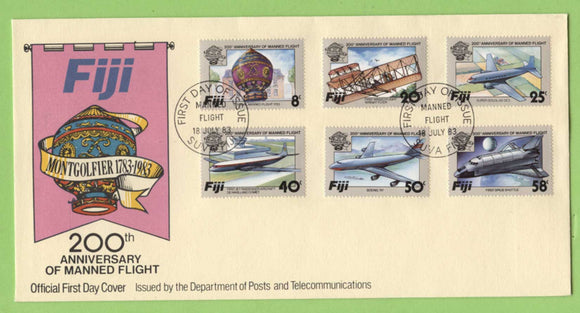 Fiji 1983 Bicentenary of Manned Flight set on First Day Cover