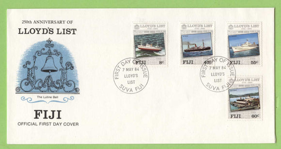 Fiji 1984 250th Anniv of Lloyd's List set on First Day Cover