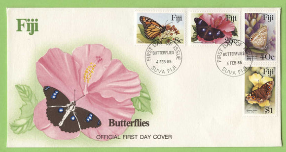 Fiji 1985 Butterflies set on First Day Cover