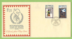 Fiji 1986 International Peace Year set on First Day Cover