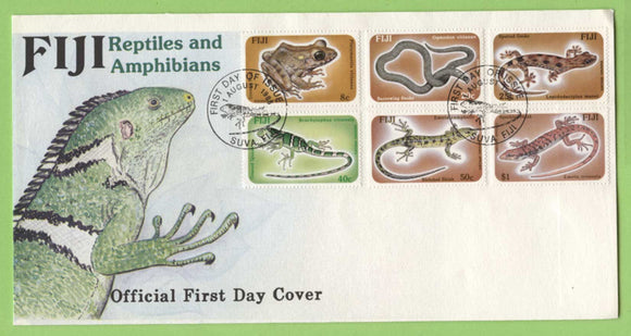 Fiji 1986 Reptiles and Amphibians set on First Day Cover
