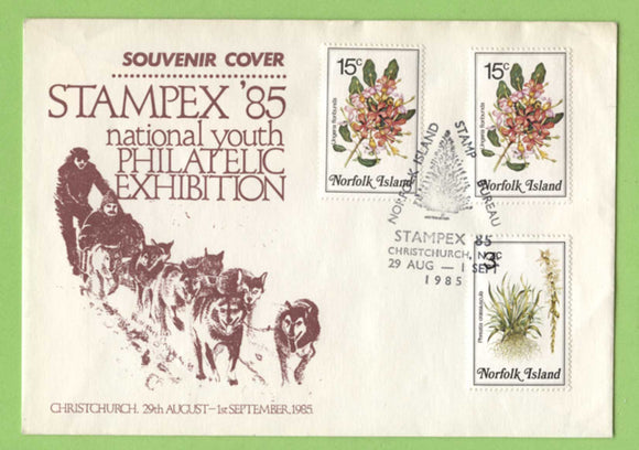 Norfolk Island 1985 Stampex Exhibition special cancel cover (red)