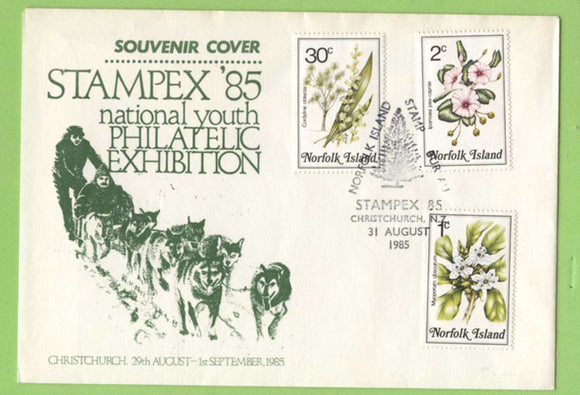 Norfolk Island 1985 Stampex Exhibition special cancel cover (green)