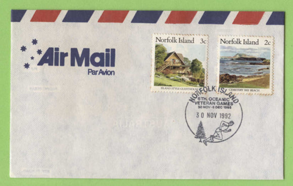 Norfolk Island 1992 6th Oceanic Veteran Games special cancel cover