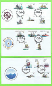 Australian Antarctic 1980/1982 Ship definitives on three First Day Covers, Davis