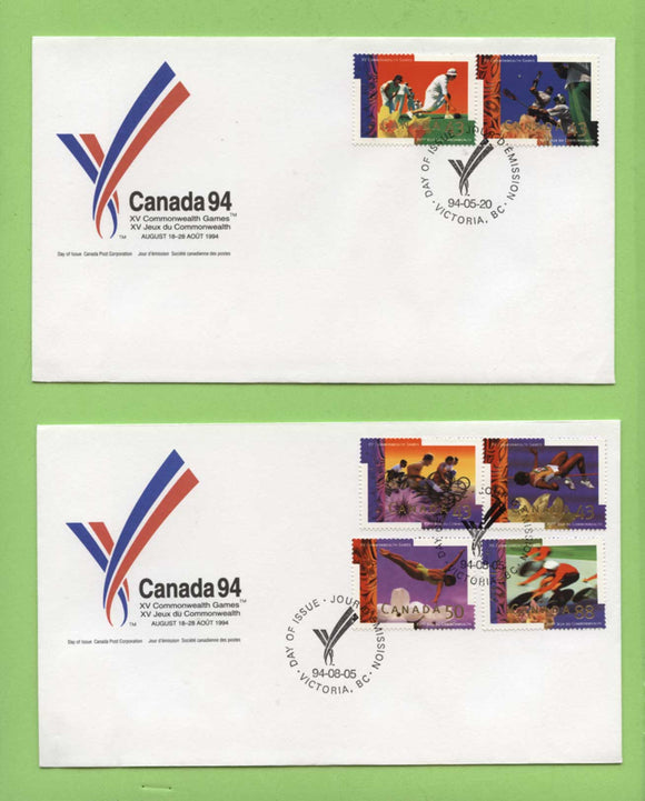 Canada 1994 15th Commonwealth Games, Victoria set on two First Day Covers