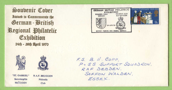 G.B. 1970 RAF Bruggen, German British Philatelic Exhibition special cancel cover