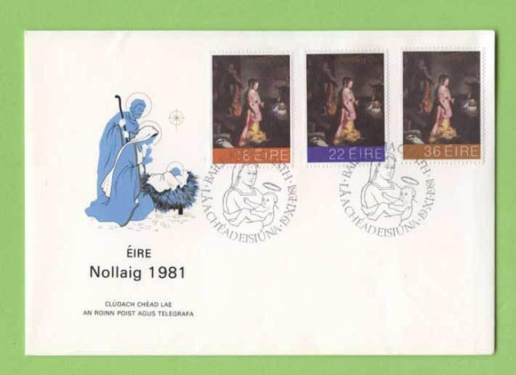 Ireland 1981 Christmas set on unaddressed First Day Cover