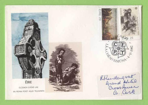 Ireland 1982 Europa set on First Day Cover, addressed