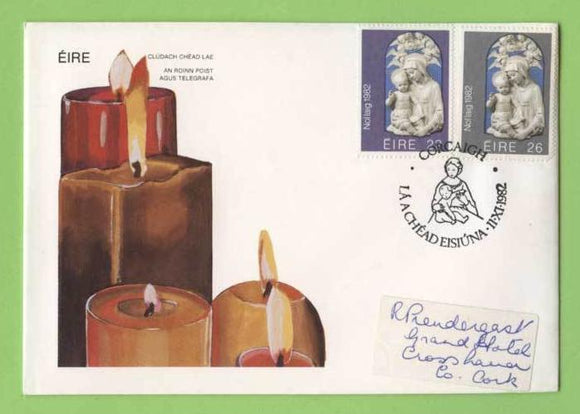 Ireland 1982 Christmas set on First Day Cover, addressed