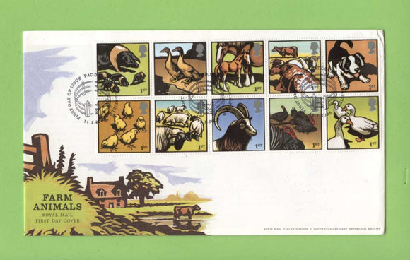 G.B. 2005 Farm Animals set on Royal Mail u/a First Day Cover, Paddock Wood
