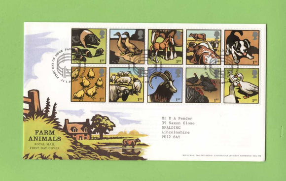 G.B. 2005 Farm Animals set on Royal Mail First Day Cover, Paddock Wood