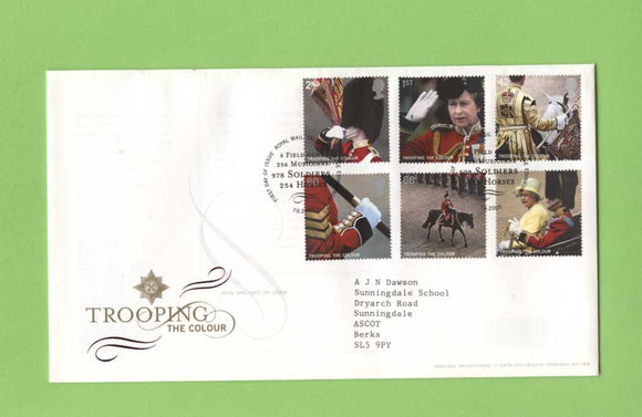 G.B. 2005 Trooping The Colour set on Royal Mail First Day Cover, Tallents House