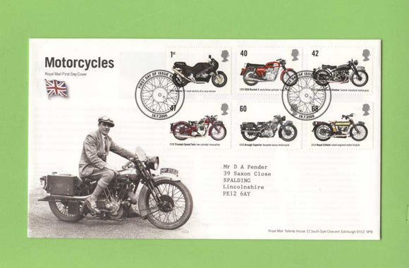 G.B. 2005 Motorcycles set on Royal Mail First Day Cover, Solihull
