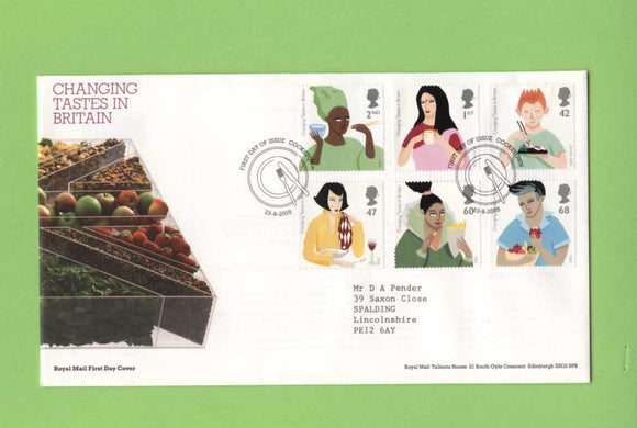 G.B. 2005 Changing Tastes set on Royal Mail First Day Cover, Cookstown