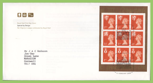 G.B. 2000 Special by Design, regionals booklet pane Royal Mail First Day Cover, Bureau
