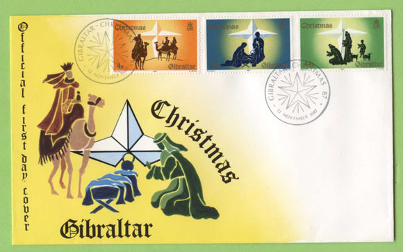 Gibraltar 1987 Christmas set on First Day Cover