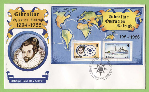 Gibraltar 1988 Operation Raleigh miniature sheet on First Day Cover
