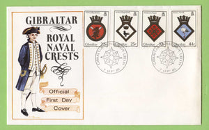 Gibraltar 1989 Royal Naval Crests set on First Day Cover