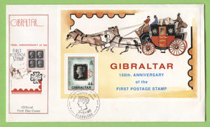 Gibraltar 1990 150th Anniversary of the 1st Postage Stamp M/S on First Day Cover