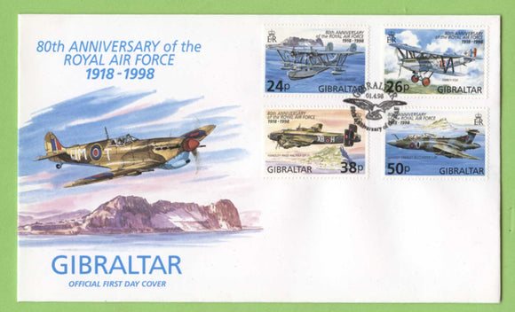 Gibraltar 1998 80th Anniversary of the RAF set on First Day Cover