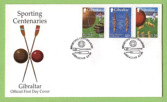 Gibraltar 1999 Sporting Centenaries set on First Day Cover