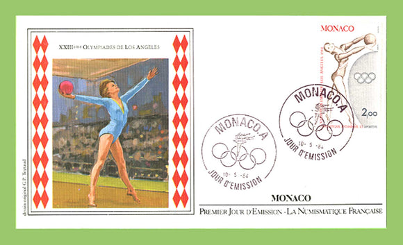 Monaco 1984 Olympic Games, Los Angeles, Gymnast with Ball First Day Cover
