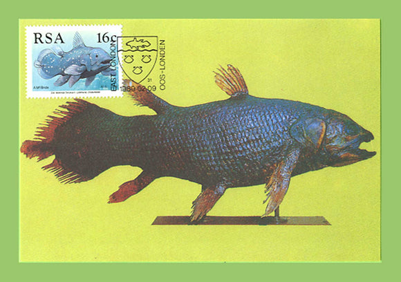 South Africa 1989 16c Selakant/Coelacanth Maximum Card, FDI