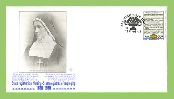 South Africa 1991 Centenary of State Registration for Nurses and Midwives First Day Cover