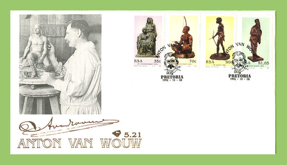 South Africa 1992 Anton Van Wouw, Sculpture/Art set on First Day Cover
