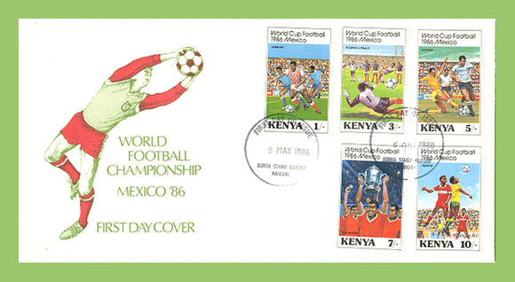 Kenya 1986 World Cup Football Championship, Mexico set on First Day Cover