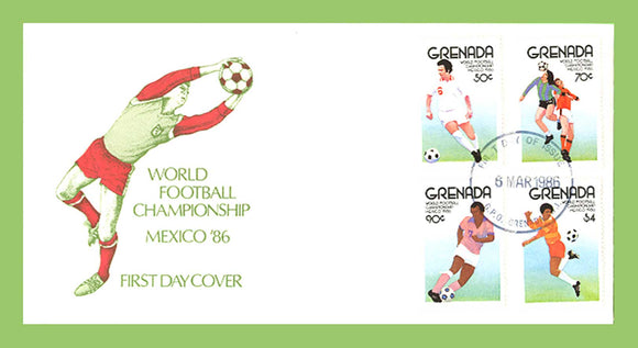 Grenada 1986 World Cup Football Championship, Mexico set on First Day Cover