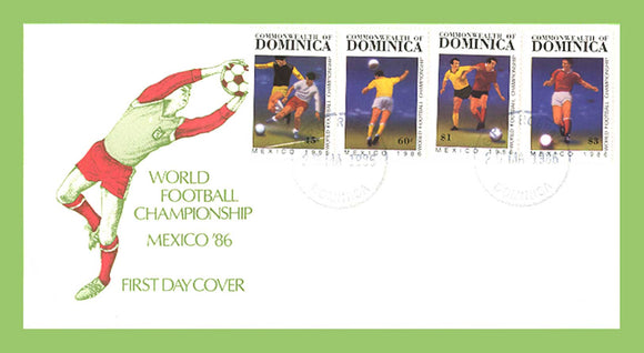 Dominica 1986 World Cup Football Championship, Mexico set on First Day Cover