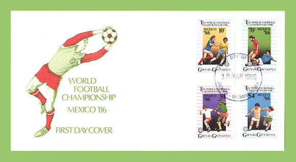 Grenada Grenadines 1986 World Cup Football Championship, Mexico set on First Day Cover